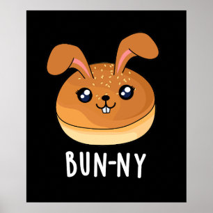 Poster Bun ny Funny Coelho Coelho Bun Pun Dark BG