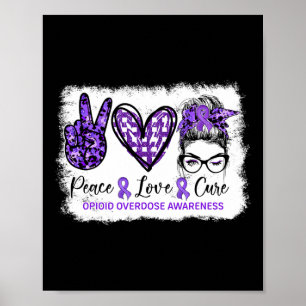 Poster Bun Peace Love Cure Puro Ribbon Opióide Overdose