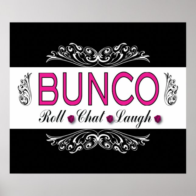 Poster Bunco, Roll, Chat, Ria A Rosa, Preto e Branco (Frente)