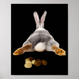 Poster Bunda de Coelho da Páscoa Cauda Engraçada Fezes Je