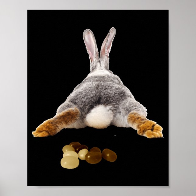 Poster Bunda de Coelho da Páscoa Cauda Engraçada Fezes Je (Frente)