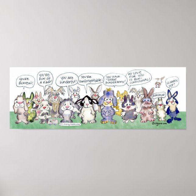 Poster Bunlimited Upliftment-Feel Good Rabbit Love Puns (Frente)