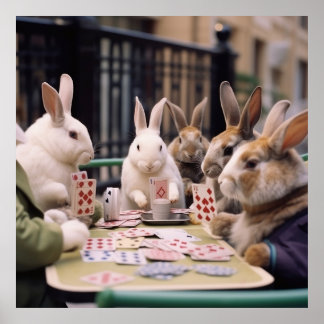 Poster Bunnies, eles blefam, apoiam, e saltam para ganhar