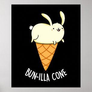 Poster Bunnilla Cone Funny Bunny Vanilla Dark BG