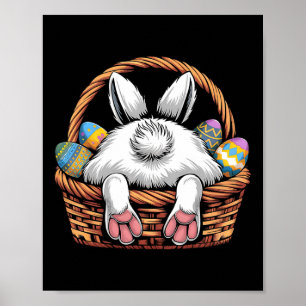 Poster Bunny Fofo Caça Escondida Ovos de Chocolate Caça a