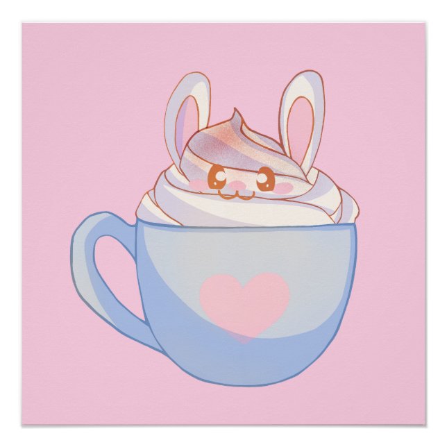 Póster Bunny Latte com Cinnamon (Frente)