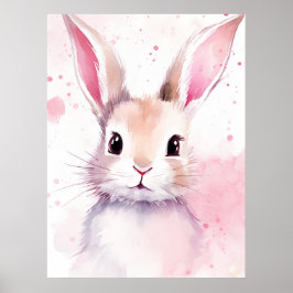 Poster Bunny Pastel fofo Rosa