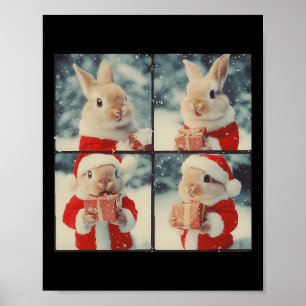 Poster Bunny Rabbit Papais noeis Animal Fotografia Natal 
