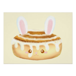 Póster Bunny Sweet Dessert Cinnamon Bun