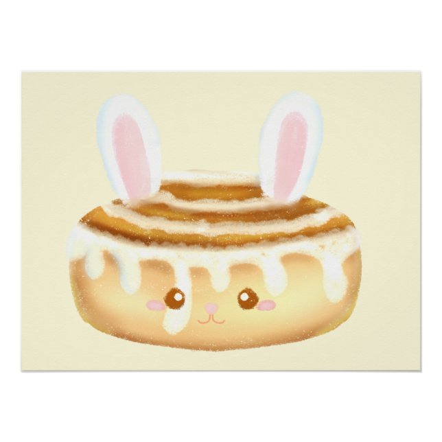 Póster Bunny Sweet Dessert Cinnamon Bun (Frente)