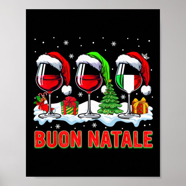 Poster Buon natale feliz natal natma italiano três papais (Frente)