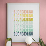 Poster Buongiorno Italiano Hello Typografia Bonita Colori<br><div class="desc">Buongiorno Italiano Hello Typografia Bonita Colorida</div>