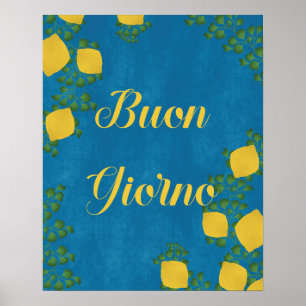 Poster BuonGiorno - Tipografia Vintage Italiana Botânica