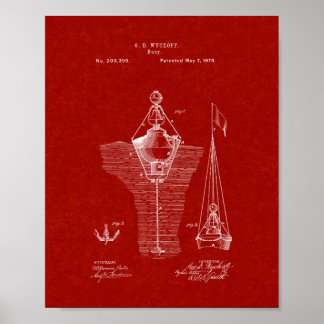 Poster Buoys Patent - Vermelho Borgonha
