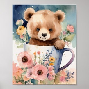 Poster "Buquê Abraço: Cuteneza De Cubo De Aquarela!"