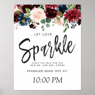 Poster Buquê Borgonha   Deixe o Amor Brilhar