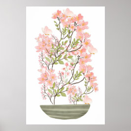 Poster Buquê cor-de-rosa e cor-de-rosa, papel adesivo de 