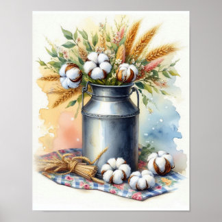 Poster Buquê de Algodão em uma Lata de Leite 4
