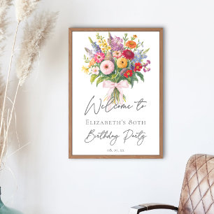 Poster Buquê De Flores De Jardim Coloridas Elegantes De A