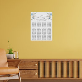 Poster buquê de flores em aquarela azul empoeirado rústic
