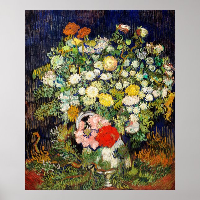 Poster Buquê de Flores em Vaso por Vincent Van Gogh (Frente)