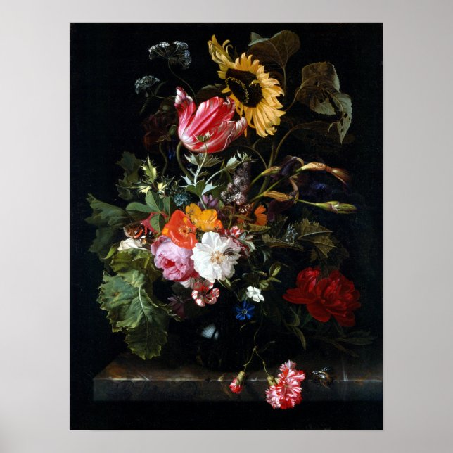 Poster Buquê de Flores Maria van Oosterwyck em um Vase (Frente)