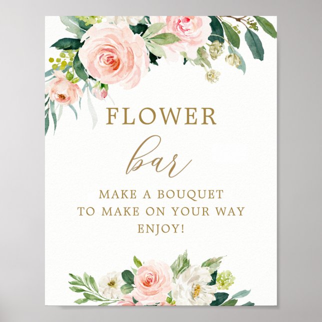 Poster Buquê De Flores Rosa Elegante Bar De Flores (Frente)