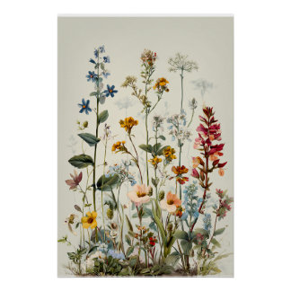 Póster Buquê de Flores Silvestres Blue Spike