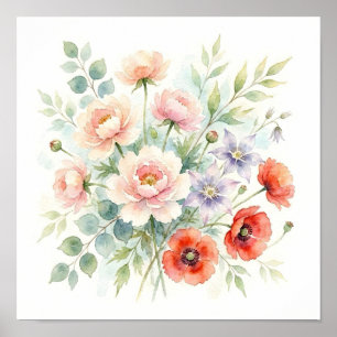 Poster Buquê de Flores Silvestres de Jardim de Campo em A