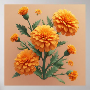 Poster Buquê de Marigold Laranja Vibrante