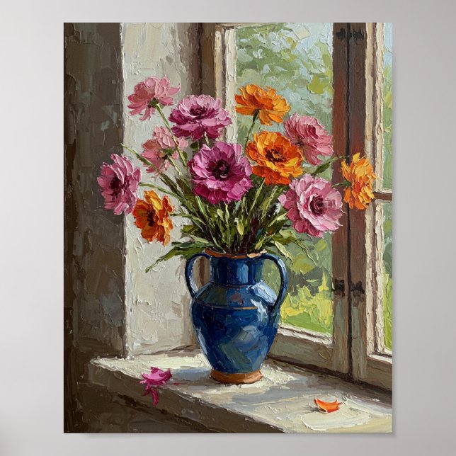 Poster Buquê de Ranunculus | Natureza-Morta Impressionist (Frente)