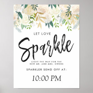 Poster Buquê de Rosa Branca Deixe o Amor Brilhar