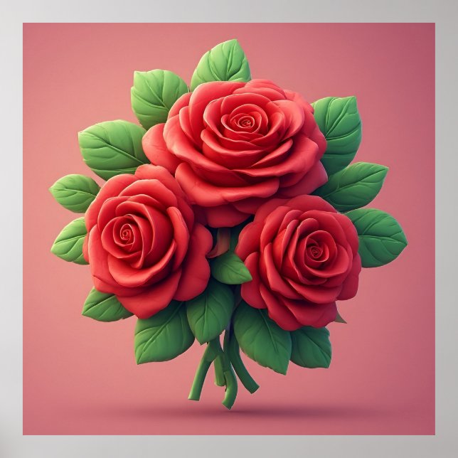 Poster Buquê de Rosas (Frente)