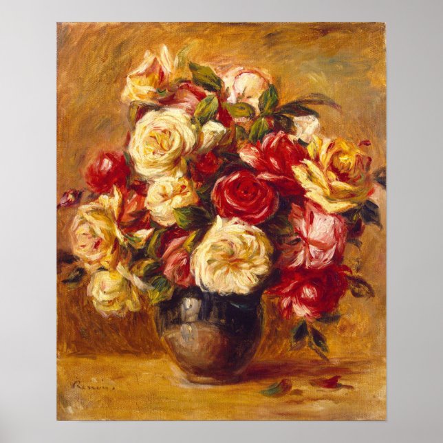 Poster Buquê de rosas, Auguste Renoir (Frente)