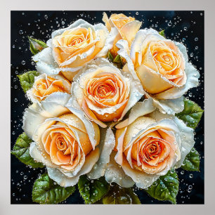 Poster 🌹 Buquê de Rosas Brancas Elegantes para Casa Calm