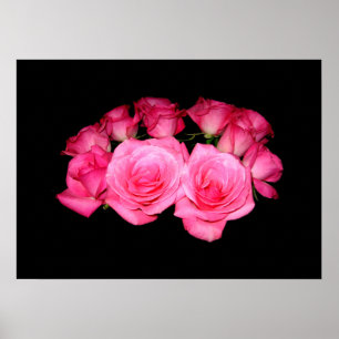 Póster Buquê de rosas cor-de-rosa