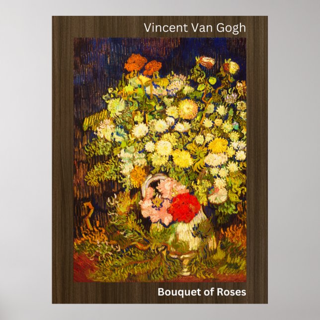 Poster Buquê de Rosas-Vincent Van Gogh (Frente)