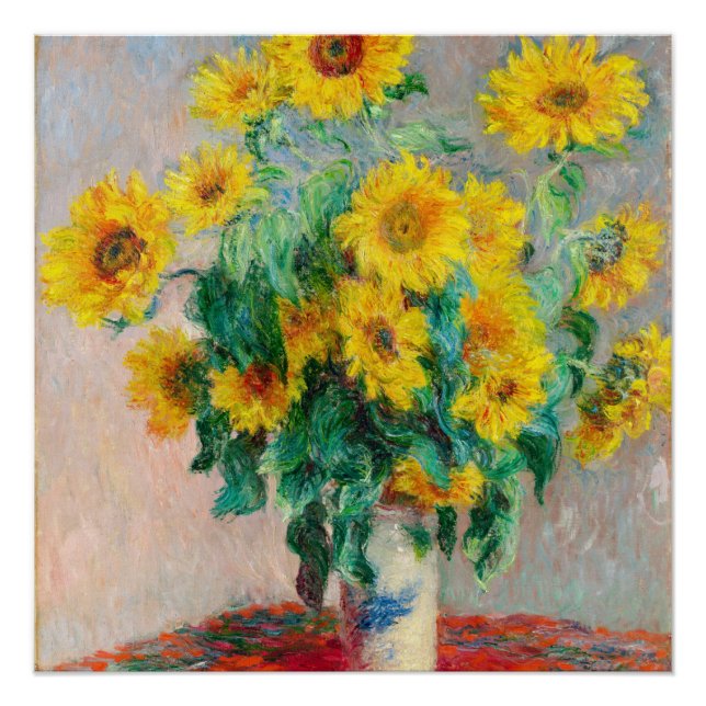 Póster Buquê de Sunflower Claude Monet (Frente)