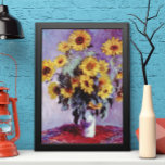 Poster Buquê de Sunflower por Claude Monet, Vintage Art<br><div class="desc">Buquê de Girassóis (1881) por Claude Monet é uma pintura impressionista de arte floral morta. Flores amarelas florescentes do jardim. Um buquê do girassol da época de verão em um vaso. Sobre o artista: Claude Monet (1840-1926) foi o fundador do movimento de pintura impressionista francês, com a maioria de suas...</div>
