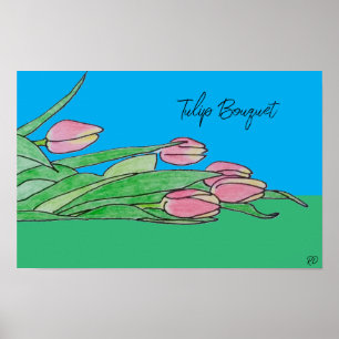 Poster Buquê de Tulipa na Grama