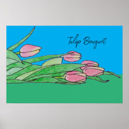 Poster Buquê de Tulipas sobre a Grama