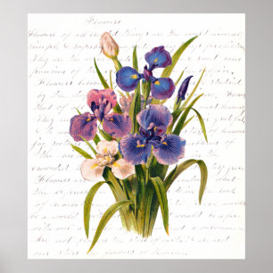 Poster Buquê dos Lilacs - texto do vintage por Clara