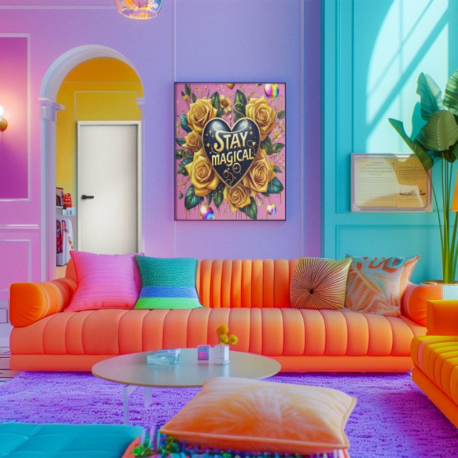 Poster Buquê Encantador de Rosas Ouros E Coração 24x36 (Criador carregado)