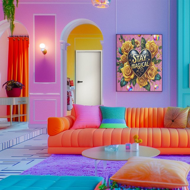 Poster Buquê Encantador de Rosas Ouros E Coração 40x60 (Criador carregado)