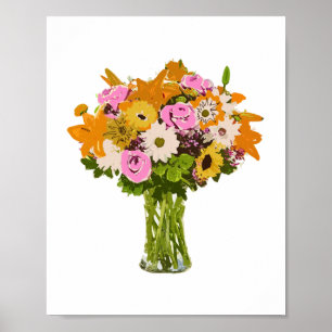 Poster Buquê Flor na Pintura Vase