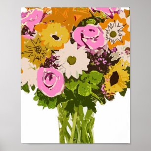 Poster Buquê Flor na Pintura Vase