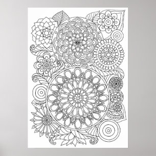 Poster Buquê Floral de Mandala