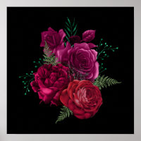 Buquê Floral Elegante Magenta Rosa