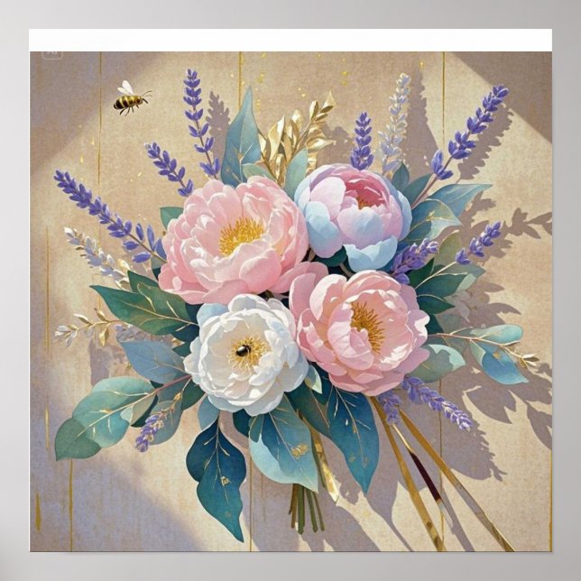 Poster Buquê Floral lavanda (Frente)