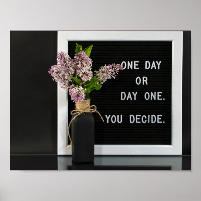 Poster buquê lilás com citação inspiradora (Frente)